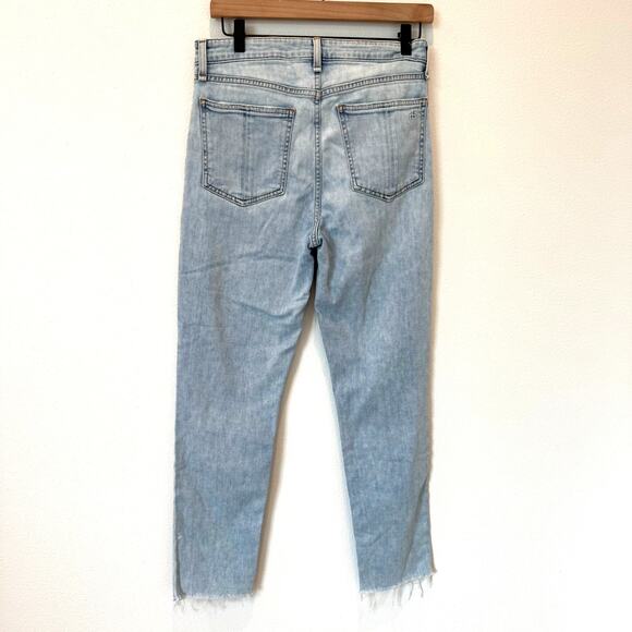 Rag & Bone Nina Ripped High Waist Ankle Cigarette Denim Jeans -Jade  size 27 - Picture 3 of 9